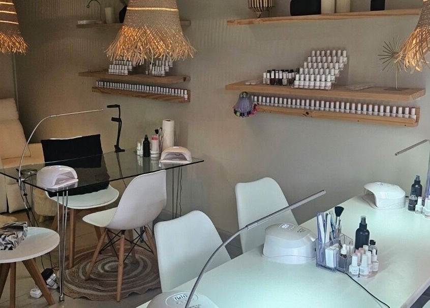 Modern nail care setup at Dandelion Beauty Studio, Ballito, Kwazulu-natal, ZA, with stylish decor.