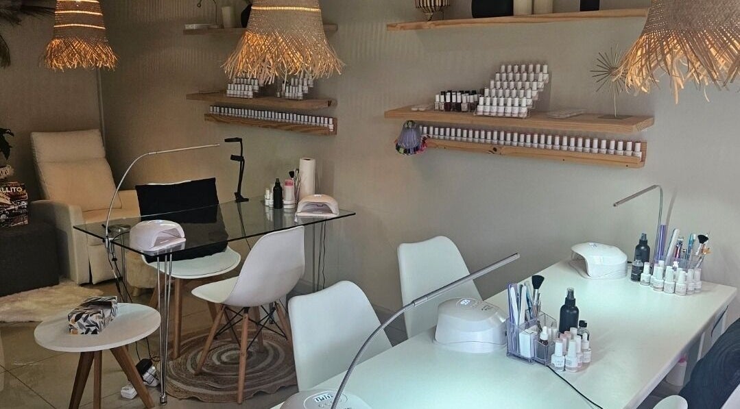Modern nail care setup at Dandelion Beauty Studio, Ballito, Kwazulu-natal, ZA, with stylish decor.