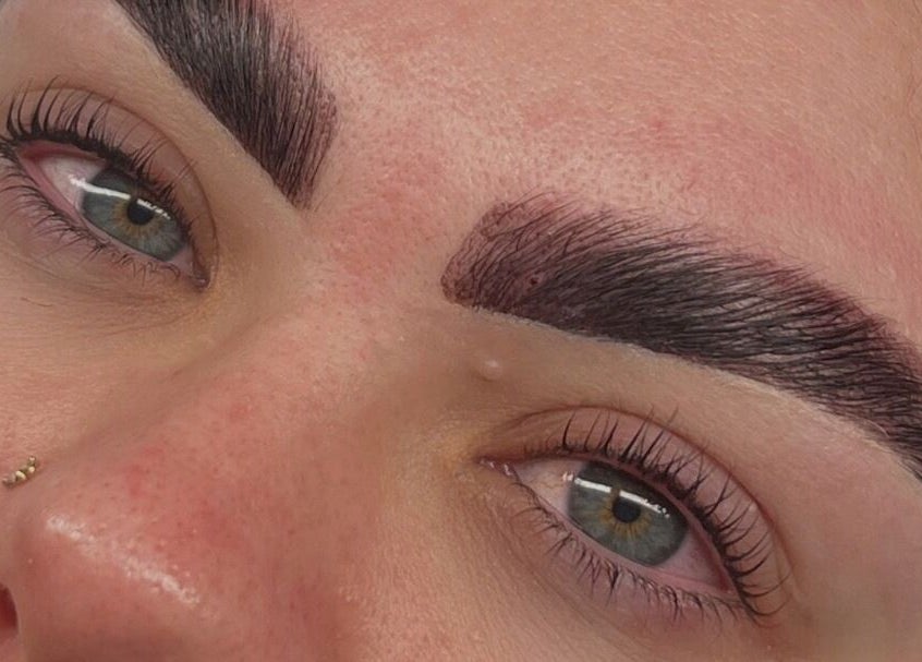 Close-up of brow enhancement at Phoebe Aesthetics Beauty Bar in Shenton Park, Western Australia, AU.