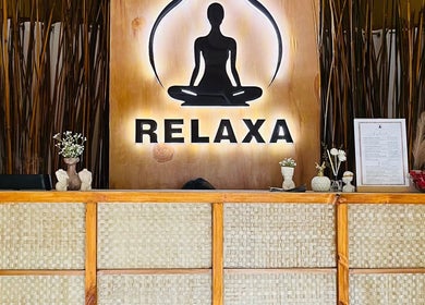 Reception area of Relaxa Wellness Spa in City Of Iriga, Bicol, PH, featuring a calming design.