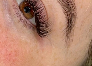 Close-up of elegant lash extensions at Luxenhanced in Radcliffe, England, GB.