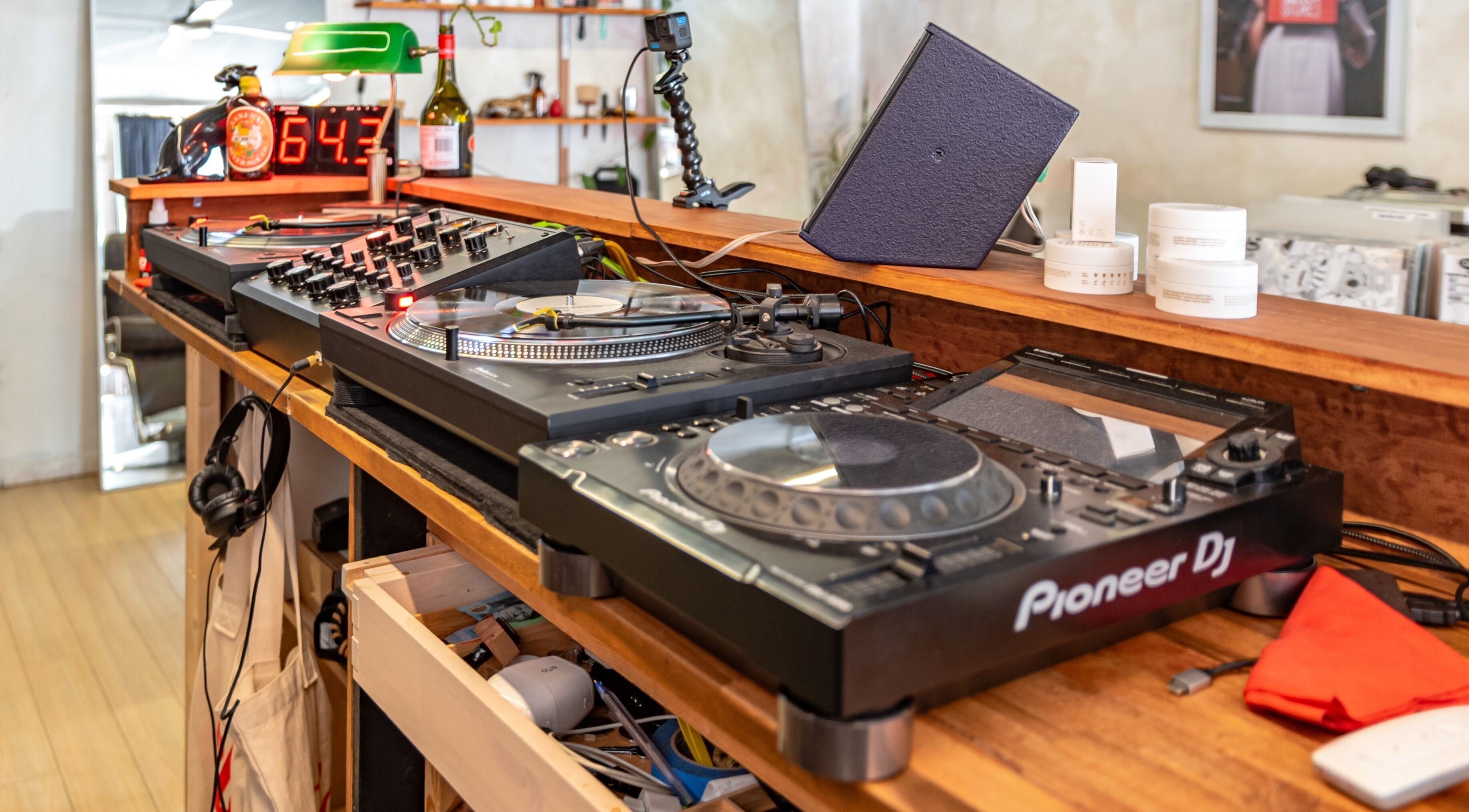 DJ setup creating vibrant soundscapes at The Royal Moody, Glenelg, South Australia, AU.