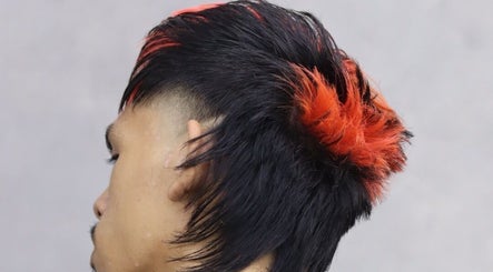 Stylish fiery Mohawk haircut at TAKARA BARBERSHOP, Puncak Alam, Selangor, MY.