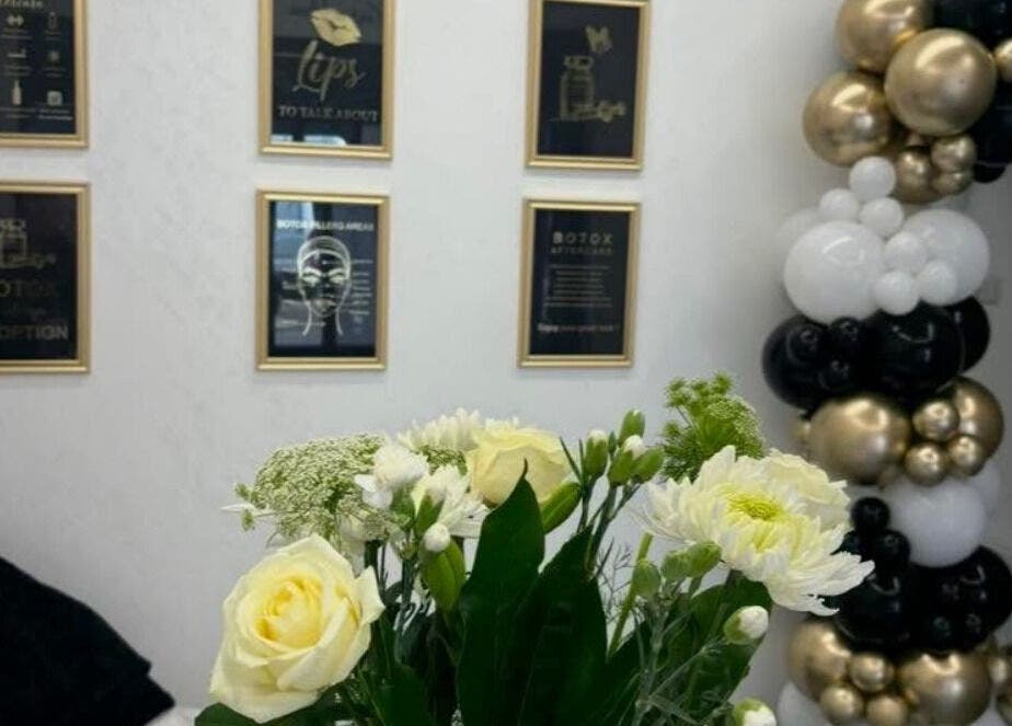 Elegant floral and modern decor at T H Nails in Barnsley, England, GB.