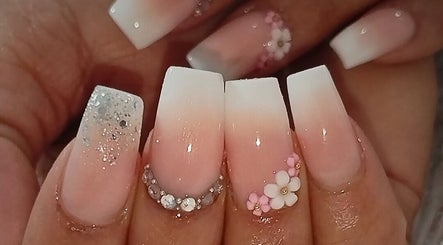 Elegant floral nail art at Polished Perfection by Marilyn, Cape Town, Western Cape, ZA.