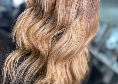 Beautiful blonde balayage at Hair by Chelsea, Clydebank, Scotland, GB.