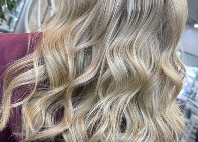 Blonde wavy hairstyle by Hair by Chelsea, Clydebank, Scotland, GB.