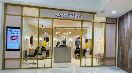 Entrance of Lash & Brows Palace in Clarkson, Western Australia, showcasing stylish interior and welcoming ambiance.