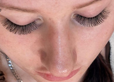 Close-up of elegant lash extensions at Lash & Brows Palace in Clarkson, Western Australia, AU.