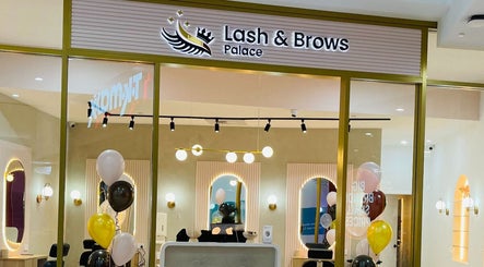 Front view of Lash & Brows Palace in Clarkson, Western Australia, AU with modern decor and vibrant lighting.