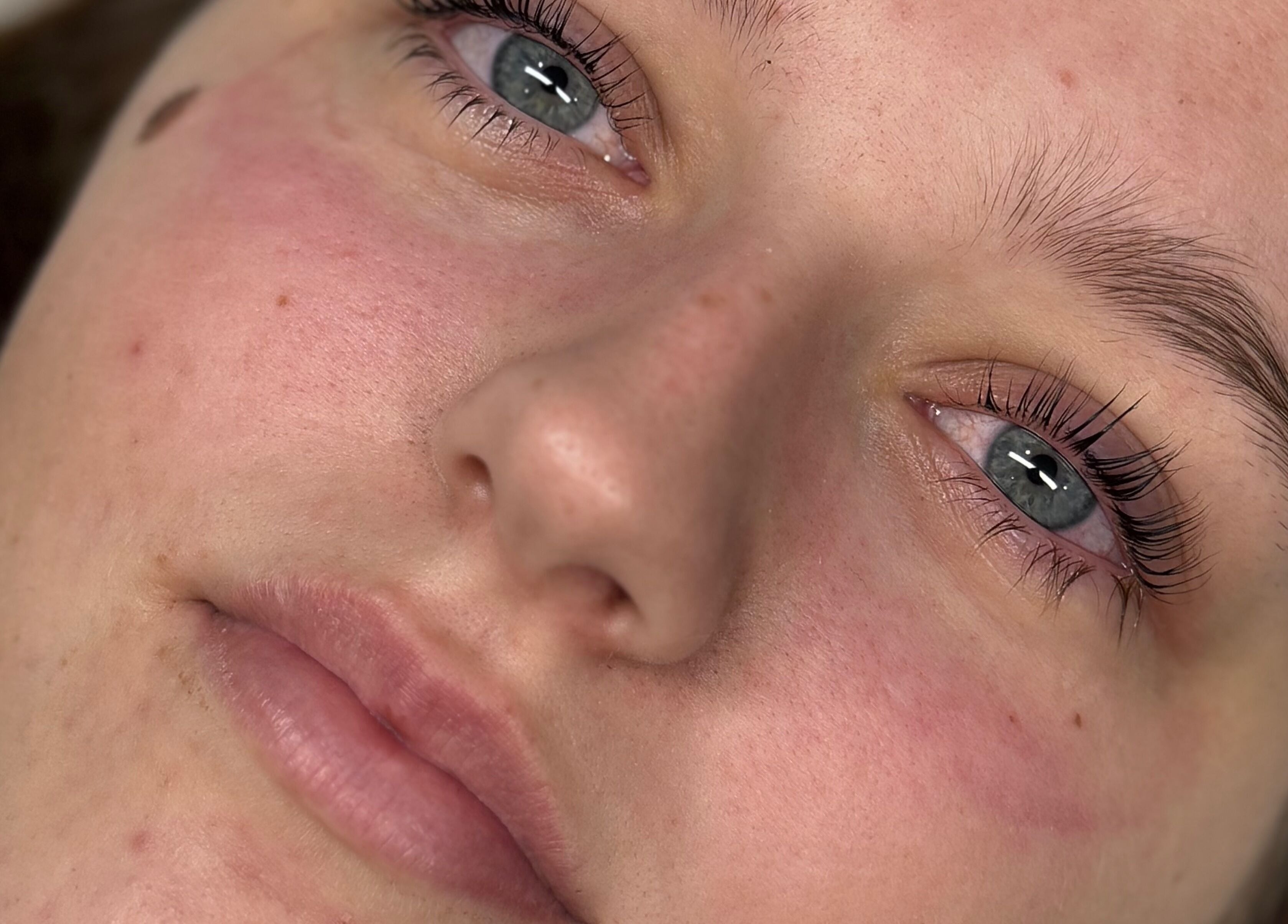 Close-up of eyelash enhancements at Lashes by Katie, Nantwich, England, GB.