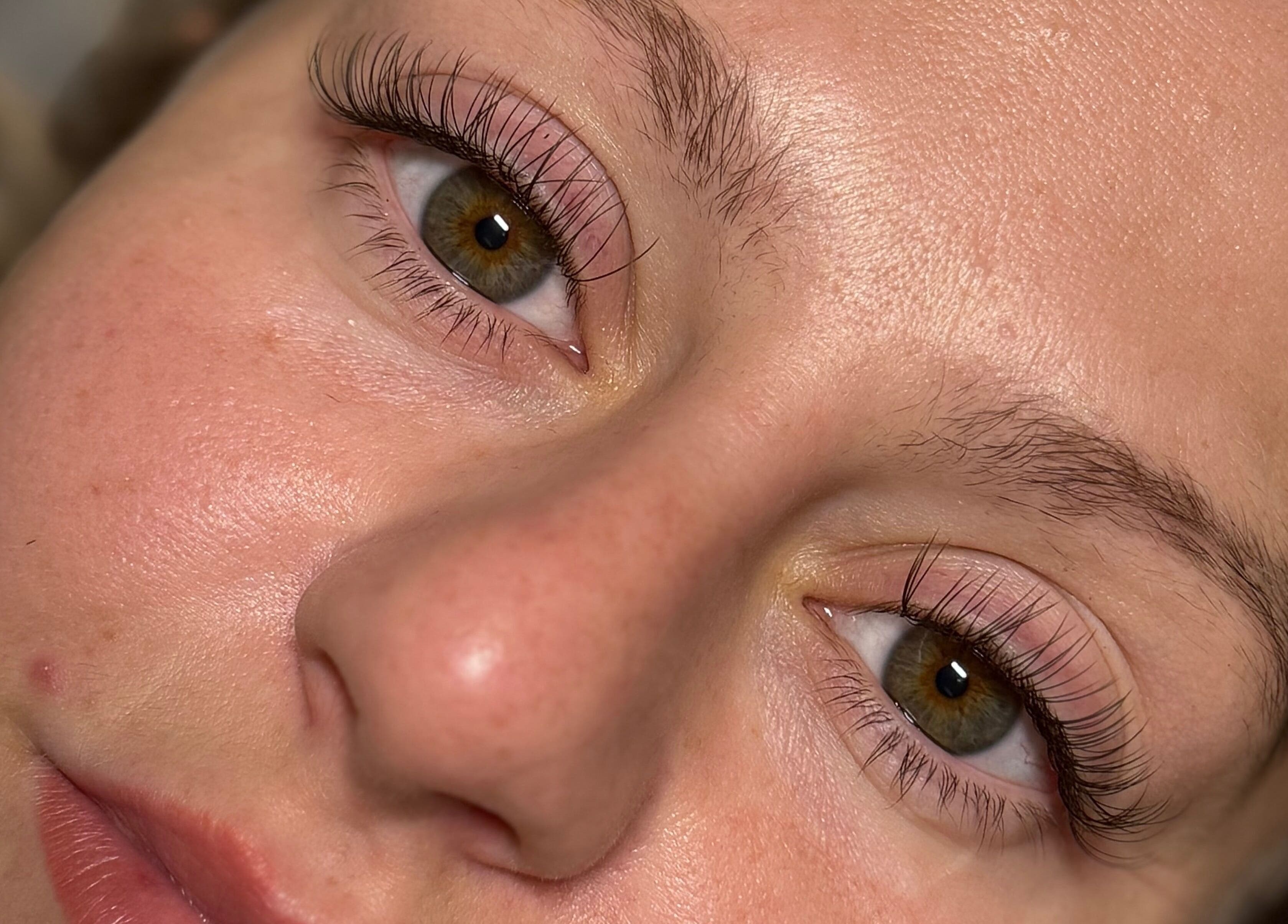 Close-up of enhanced eyelashes at Lashes by Katie, Nantwich, England, GB showcasing detailed lash artistry.