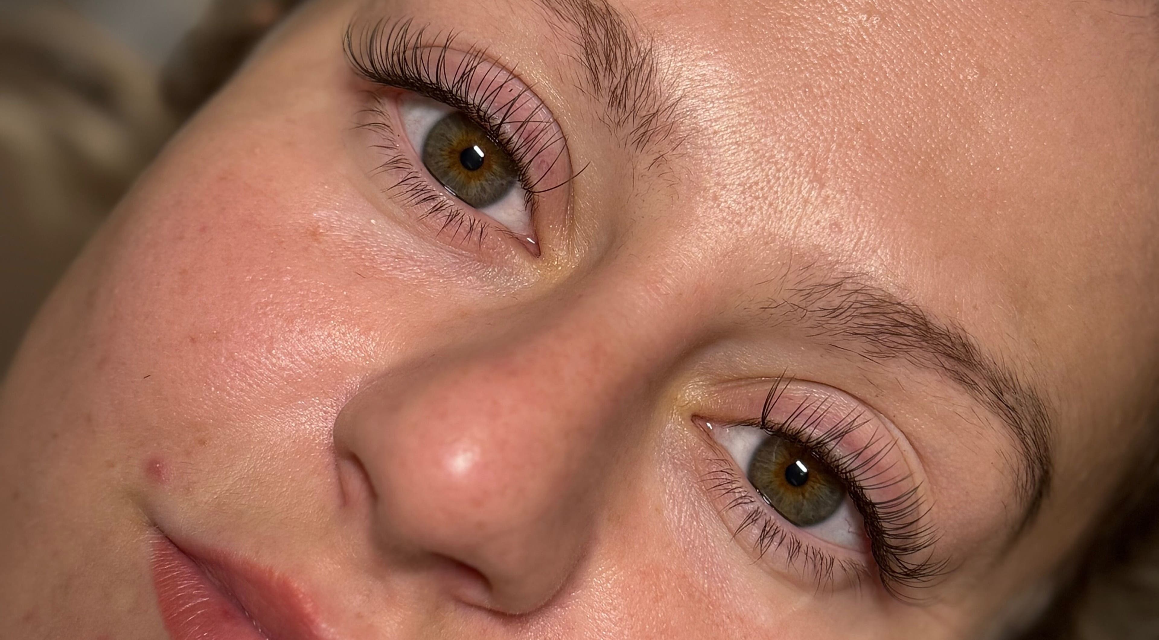 Close-up of enhanced eyelashes at Lashes by Katie, Nantwich, England, GB showcasing detailed lash artistry.