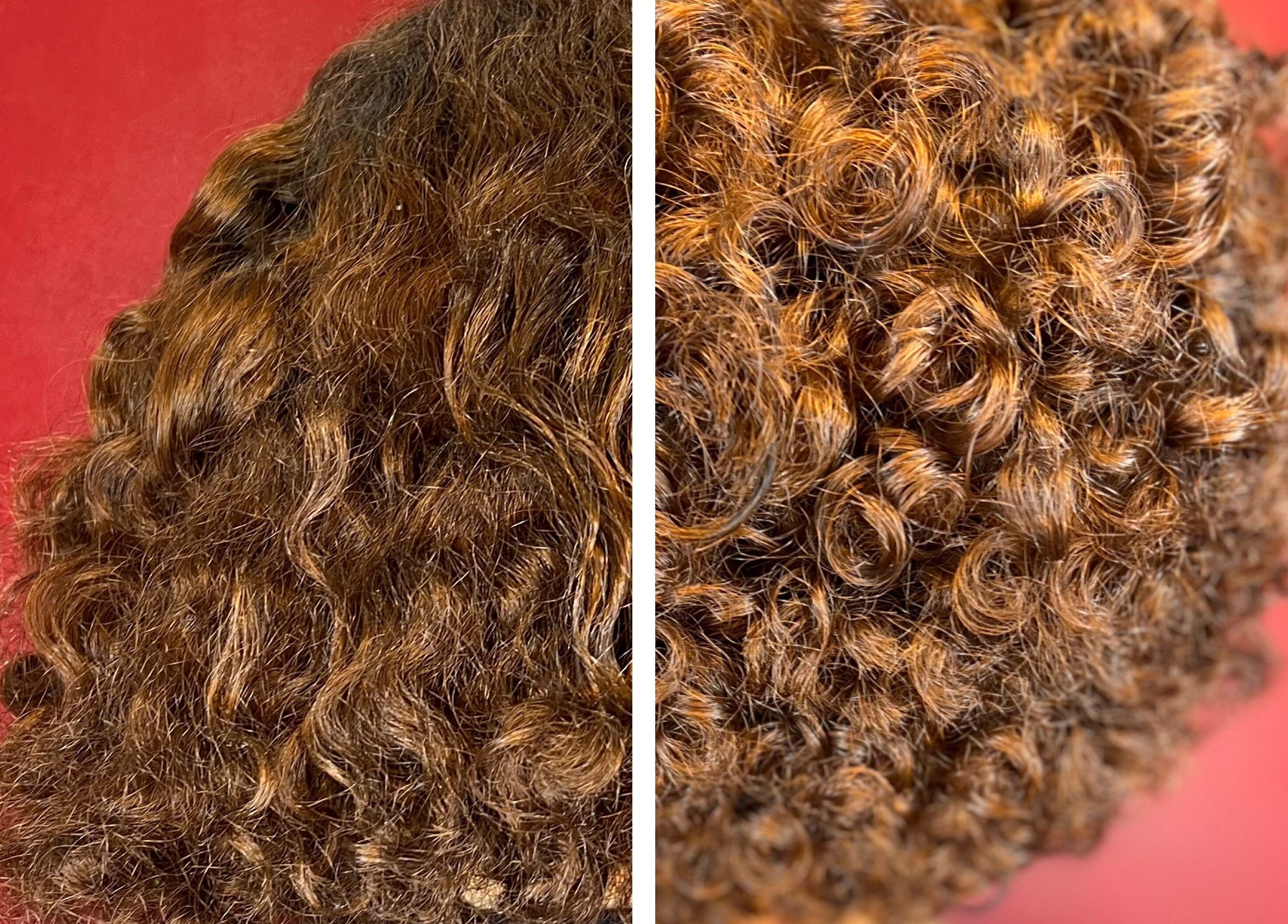 Transformation de cheveux bouclés à Nothing’s Permanent, Montpellier, Occitanie, FR.