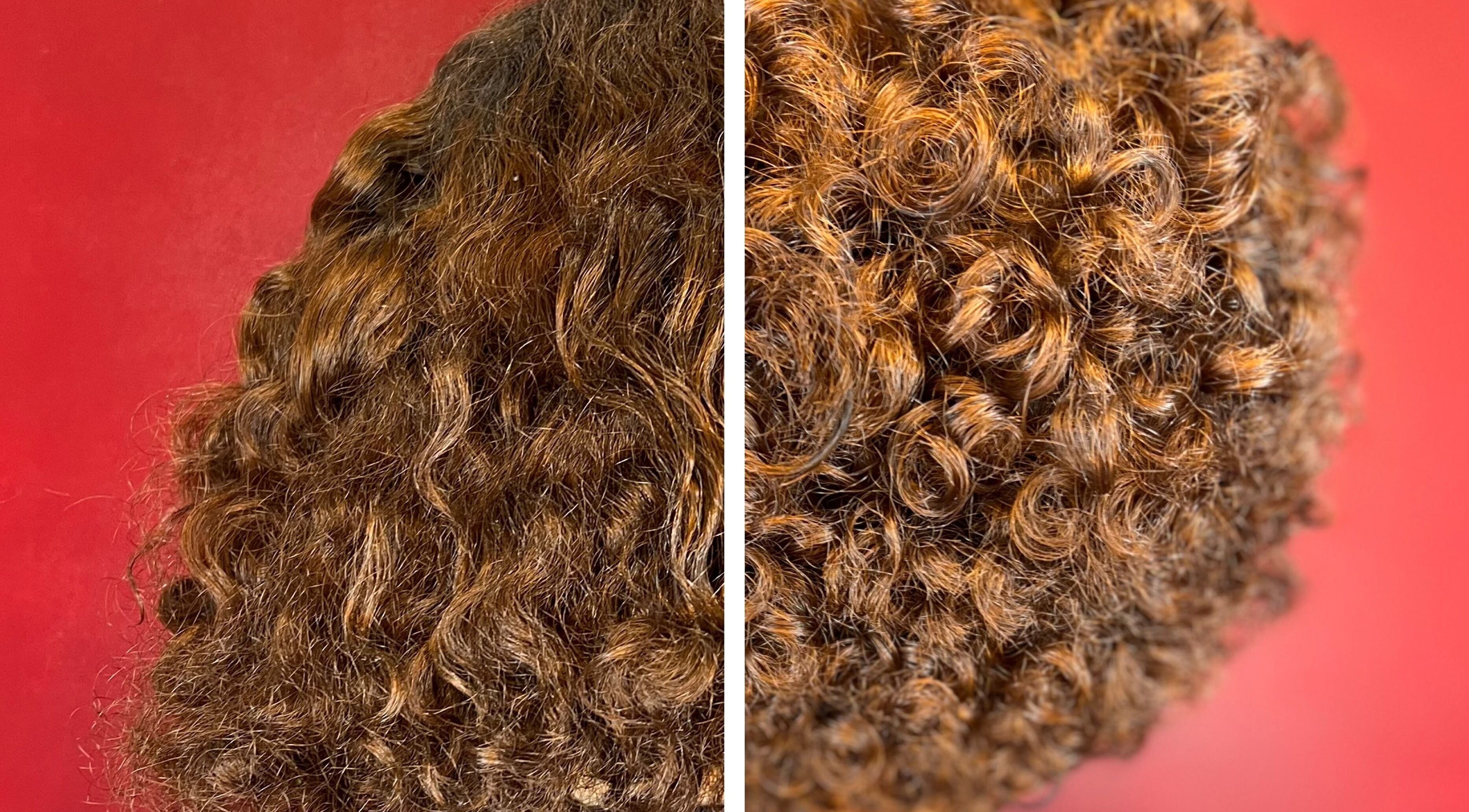 Transformation de cheveux bouclés à Nothing’s Permanent, Montpellier, Occitanie, FR.