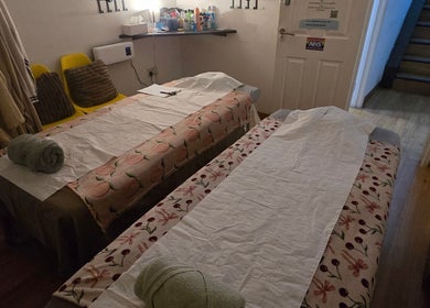 Relaxing dual massage beds at WS Thai Table Massage, Croydon, England, GB, ready for a soothing experience.