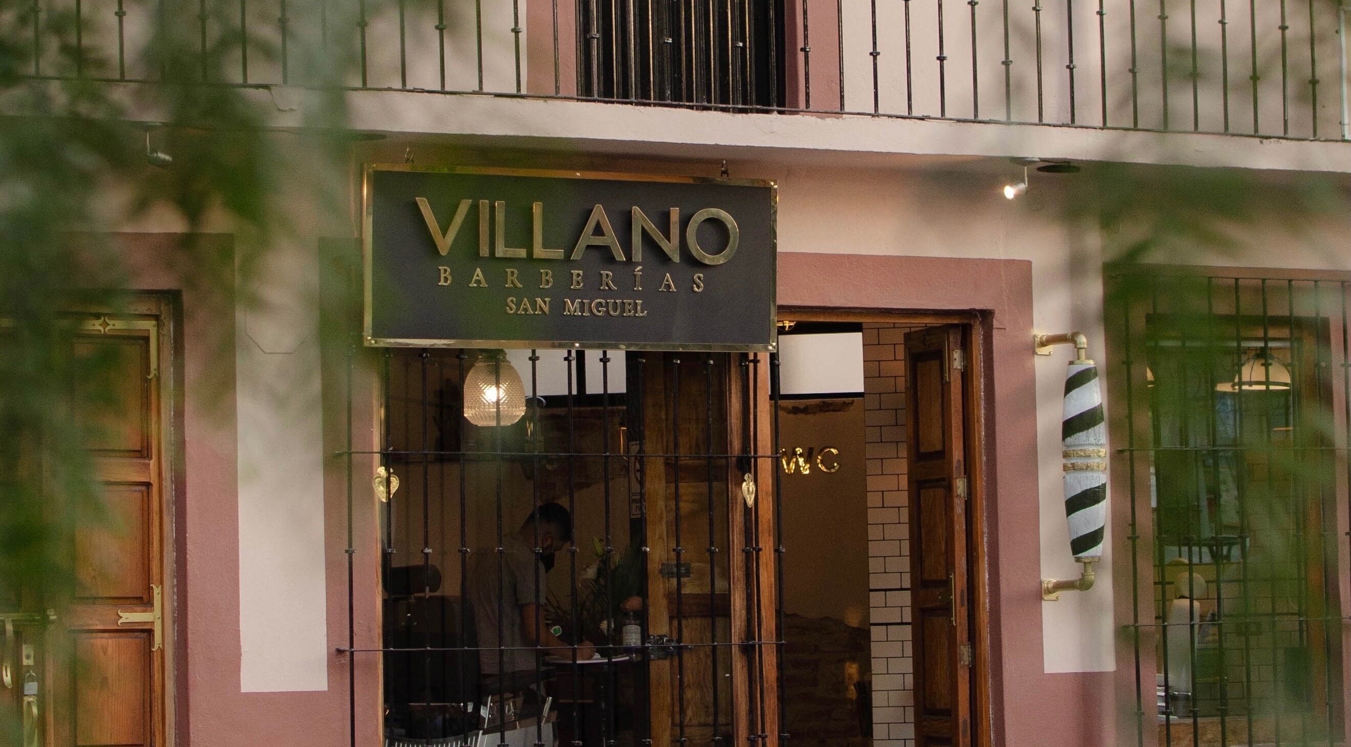 Entrance of VILLANO SAN MIGUEL barbershop in San Miguel De Allende, Guanajuato, MX.