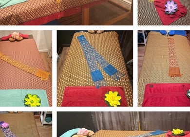 Elegant massage tables at Blue Diamond Thai Massage, 303 main road sea point Cape Town, soft lighting setting.