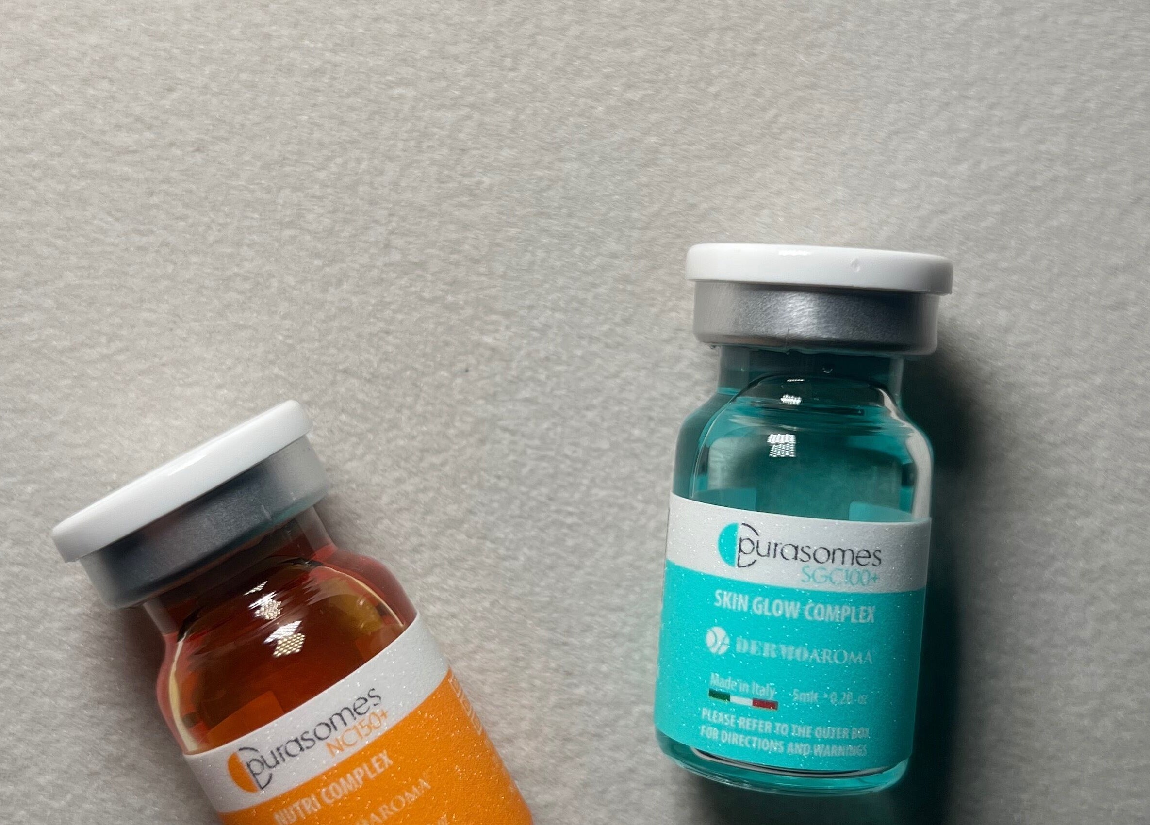 Vials of skin glow elixirs at Illuminate Aesthetics Lounge, Toronto, Ontario, CA.