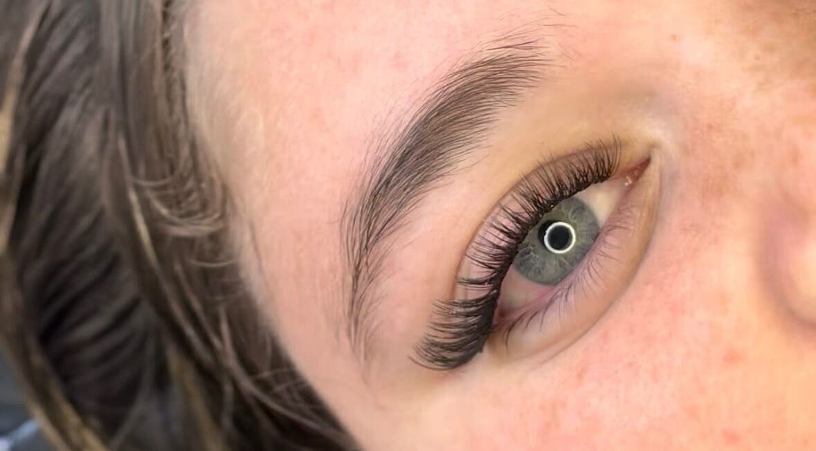 Close-up of eyelash extensions at Beauty Dng, Cape Town, Western Cape, ZA.