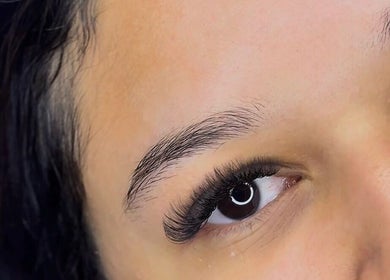 Close-up of expertly designed eyelashes at Beauty Dng, Cape Town, Western Cape, ZA.