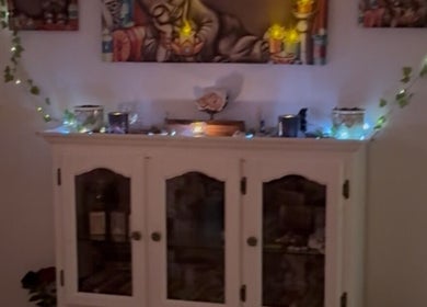 Decorative cabinet with lights at Tranquility, Stratton, Western Australia, AU.