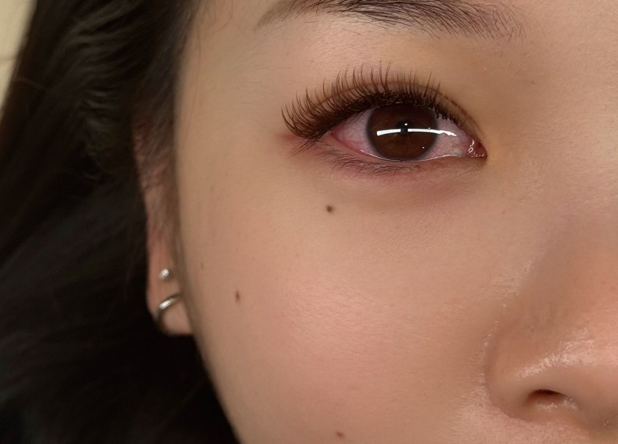 Close-up of eyelash extensions at Get Lashed, Petaling Jaya, Selangor, MY, showcasing detailed beauty.