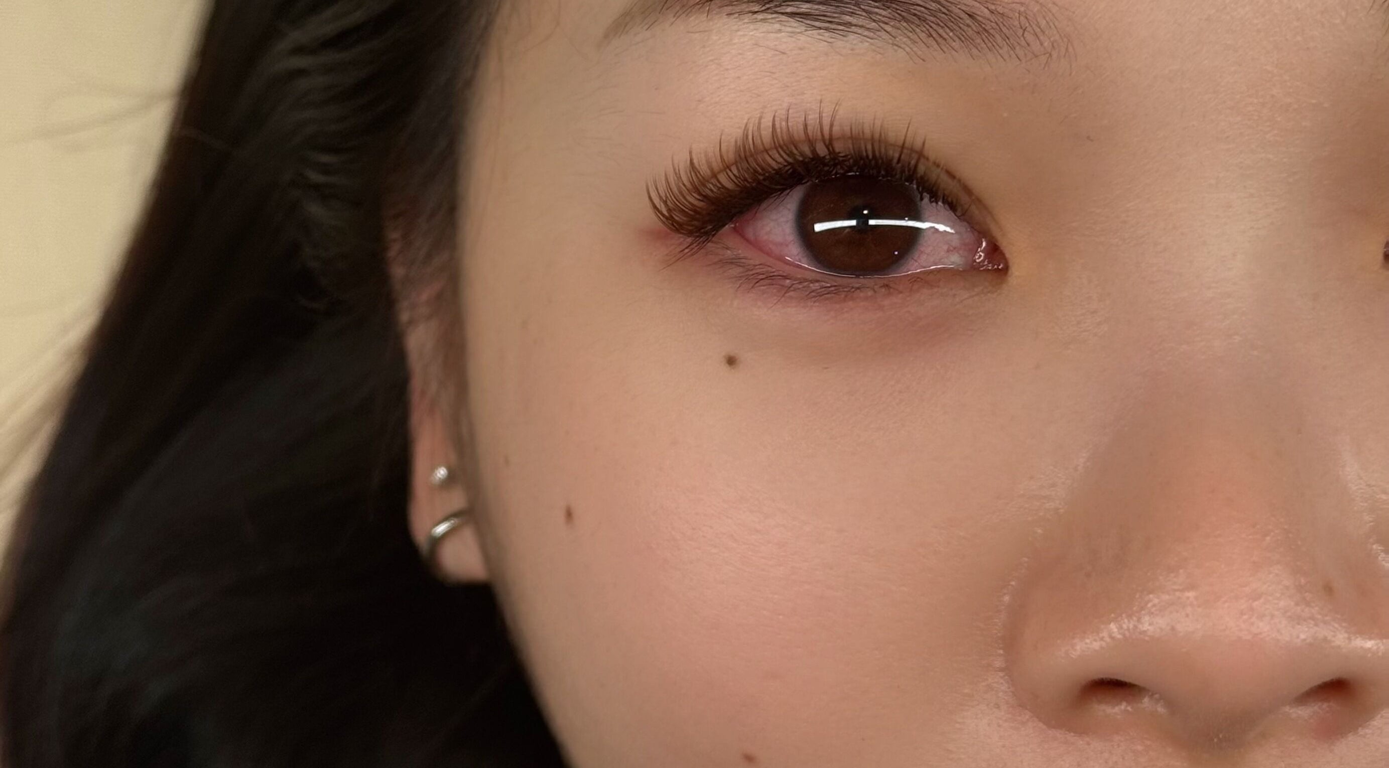 Close-up of eyelash extensions at Get Lashed, Petaling Jaya, Selangor, MY, showcasing detailed beauty.