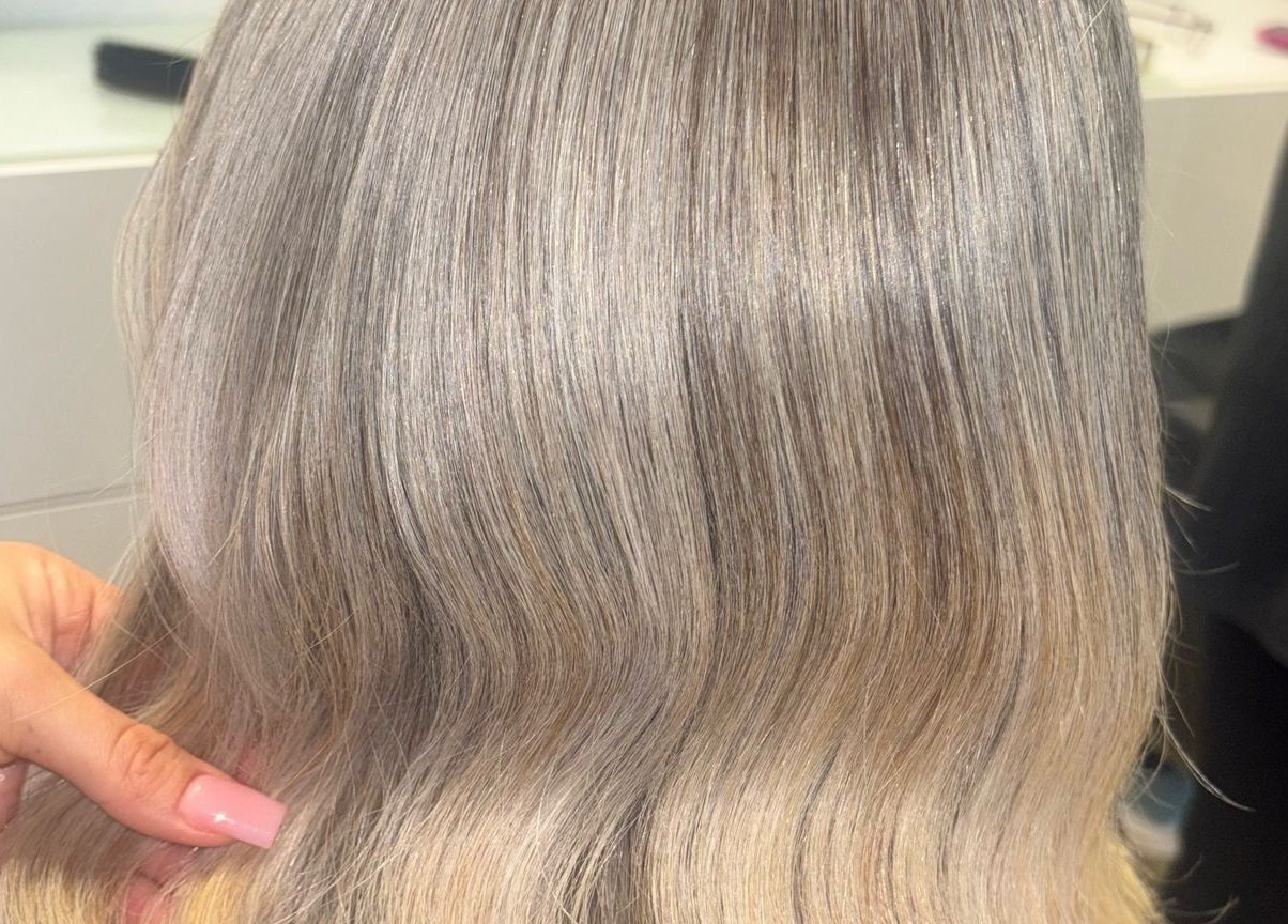 Silky blonde hair treatment at Colour Palette, County Meath, County Meath, IE, showcasing smooth, glossy finish.