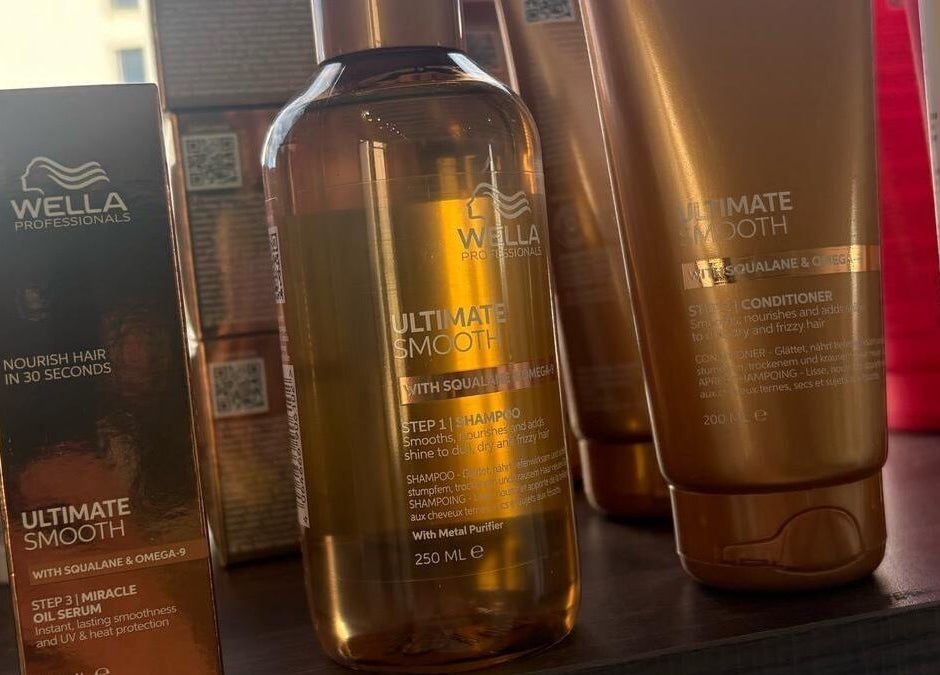 Wella Ultimate Smooth products at Colour Palette, County Meath, IE, enhancing hair care experience.