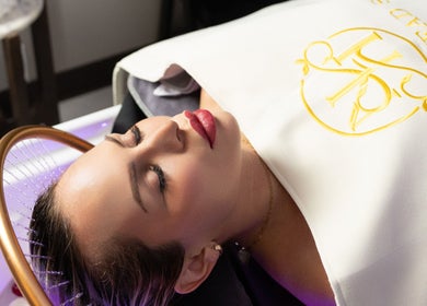 Relaxing head spa treatment at Nova Head Spa: Stone Oak in San Antonio, Texas, US, highlighting tranquility.