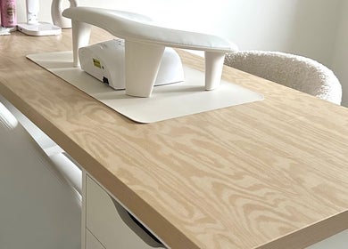 Elegant nail station at Nails By Ness, Cove, Aberdeen, Scotland, GB, featuring a stylish manicure setup.