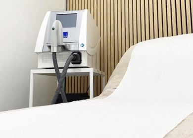 Serene treatment room at Hidden Beauty Exeter, featuring modern equipment in Exeter, England, GB.