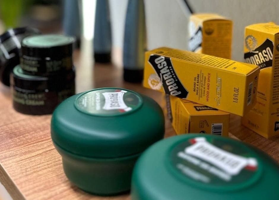 Grooming products at Oda Barber Shop, Tiranë, Qarku I Tiranës, AL, showcasing premium hair care items.