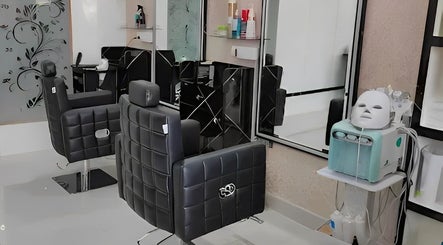 Modern salon styling chairs at Style N Shine, Secunderabad, Telangana, IN, showcasing contemporary beauty services.