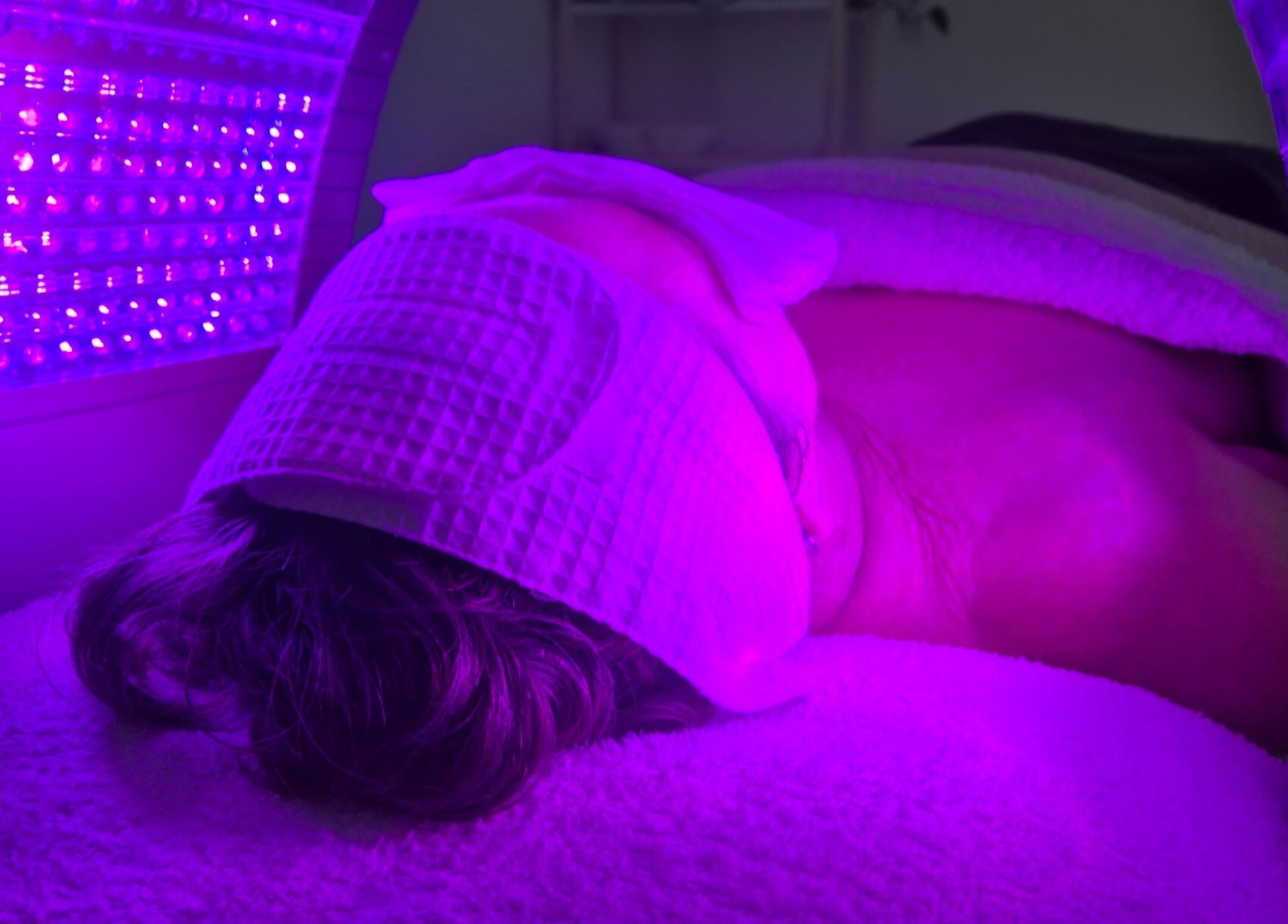 Rejuvenating LED light therapy at Iluka Skin, Maroochydore, Queensland, AU, enhancing skin vitality.