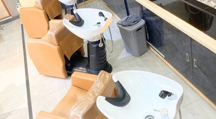 Chic salon area at SVS Korean Beauty Salon - Makati, featuring modern wash basins in Makati, Metro Manila, PH.