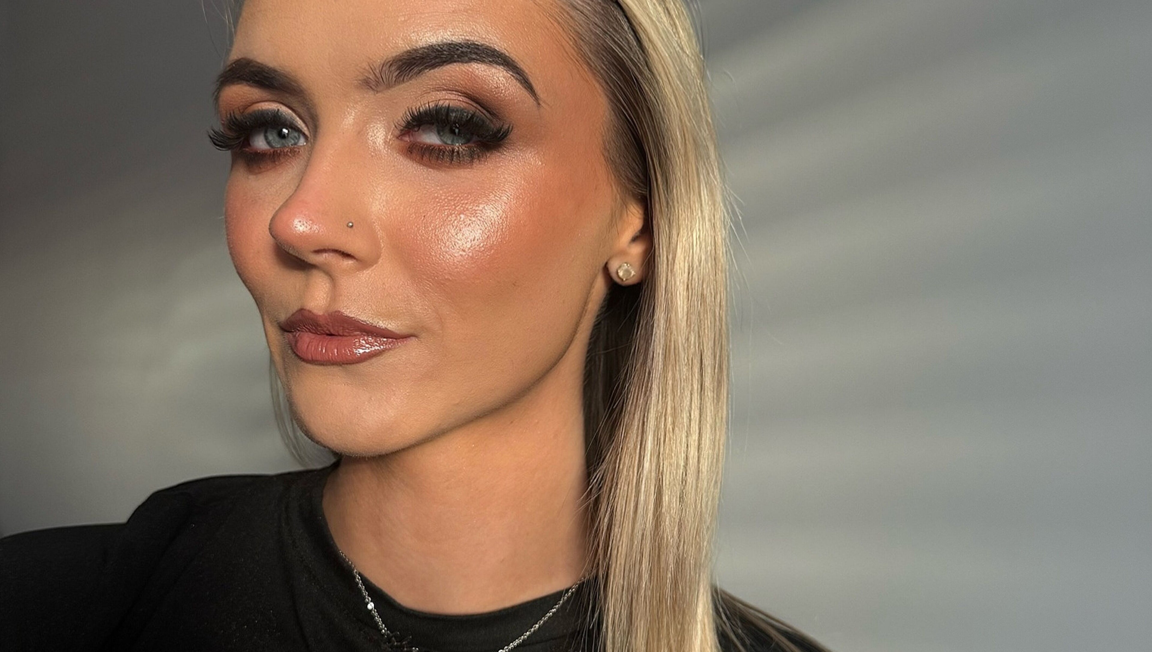 Flawless makeup close-up at LuminousGlowStudio, Clane, County Kildare, IE. Enhancing natural beauty with style.