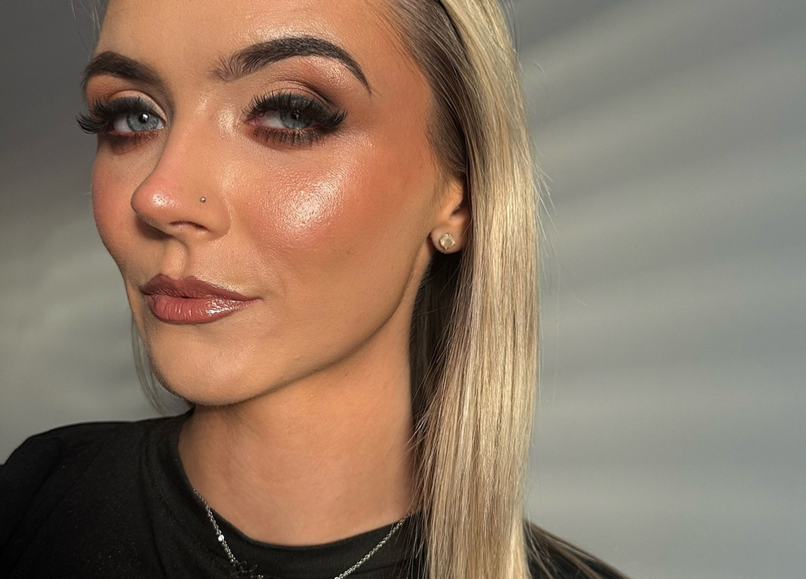 Flawless makeup close-up at LuminousGlowStudio, Clane, County Kildare, IE. Enhancing natural beauty with style.