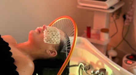 Client receiving light therapy at Beaute Lounge MediSpa, Merthyr Tydfil, Wales, GB.