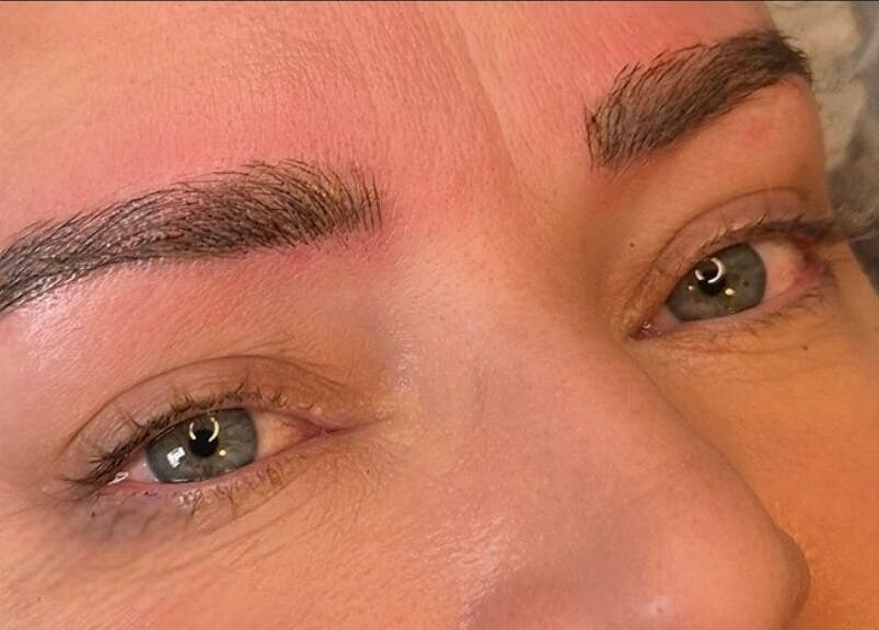 Freshly enhanced eyebrows at Atelier Beauty and Permanent Make-Up, Newcastle, New South Wales, AU.