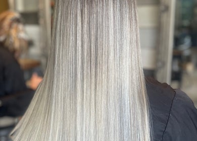 Smooth, straight hair transformation at Hair By David in East Kilbride, Scotland, GB showcasing salon quality.