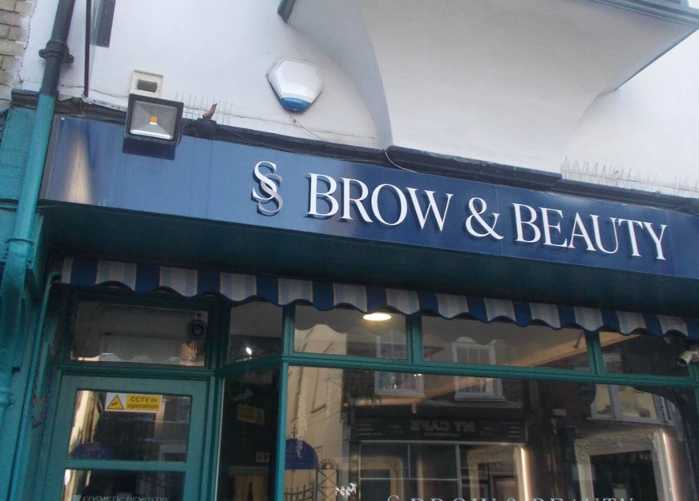 Front view of SS Brow & Beauty in Canterbury, England, GB, showcasing its elegant storefront.