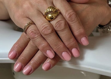 Elegant pink nails at Nails By Tilly Louise, Chichester, England, GB showcasing refined nail art.