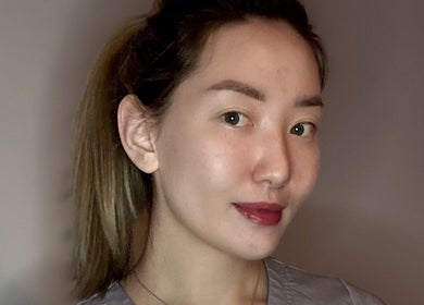 Smiling beauty at Julia Batalova Russian manicure, New York, New York, US.