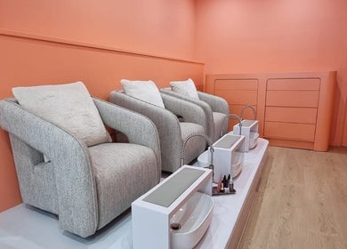 Elegant pedicure chairs at DARKA, Cheltenham, Victoria, AU, offering a tranquil beauty experience.