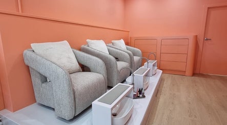 Elegant pedicure chairs at DARKA, Cheltenham, Victoria, AU, offering a tranquil beauty experience.