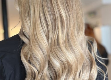 Blonde hair waves styled at IsabelleRose.Hair, Ipswich, England, GB salon.