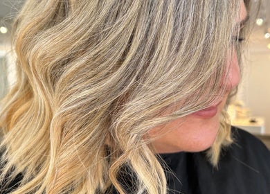 Blonde waves styled at IsabelleRose.Hair in Ipswich, England, GB for a stunning look.