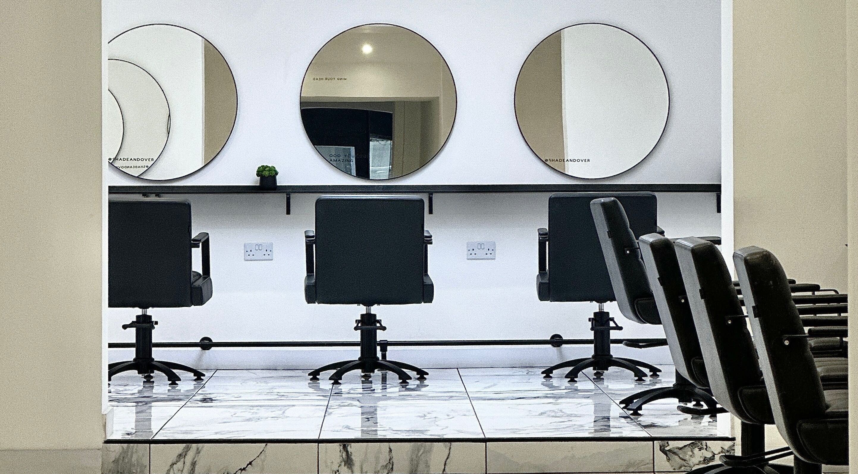Elegant salon chairs and mirrors at SHADE ANDOVER, Andover, England, GB offer a modern beauty experience.